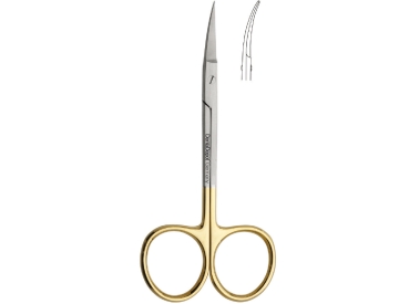 Tijeras quirúrgicas curvas 115 mm - insertos de metal duro (DentaDepot)