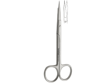 Tijeras quirúrgicas rectas, serradas Goldman-Fox, 130 mm (DentaDepot)