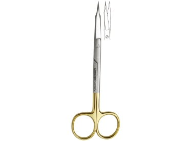 Tijeras quirúrgicas serradas TC, Goldman-Fox, 130 mm, rectas (DentaDepot)