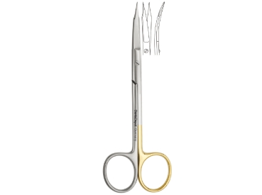 Tijeras quirúrgicas serradas Goldman-Fox “Super Cut“, 130 mm, curvas (DentaDepot)