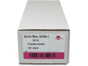 Cajas de retenedores Quick Box, tamaño I, 5 colores surtidos