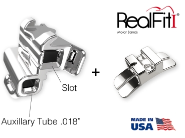 RealFit™ I - Kit introducción, MS, combinación doble + cajetín palatal (diente 17, 16, 26, 27) Roth .022"