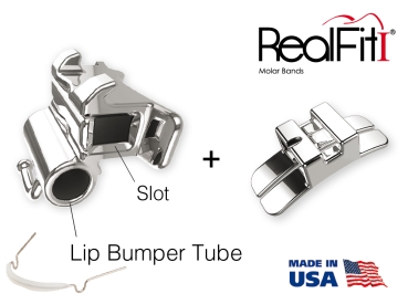 RealFit™ I - Kit introducción, MI, combinación doble incl. tubo para Lip Bumper + cajetín lingual (diente 46, 36) MBT* .018"