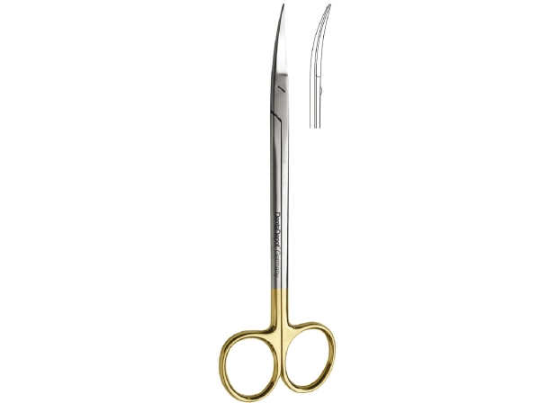 Tijeras quirúrgicas curvas Kelly, 160 mm, con insertos de metal duro (DentaDepot)