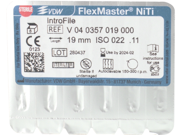 FlexMaster Introfiles estériles 19mm 6pcs.