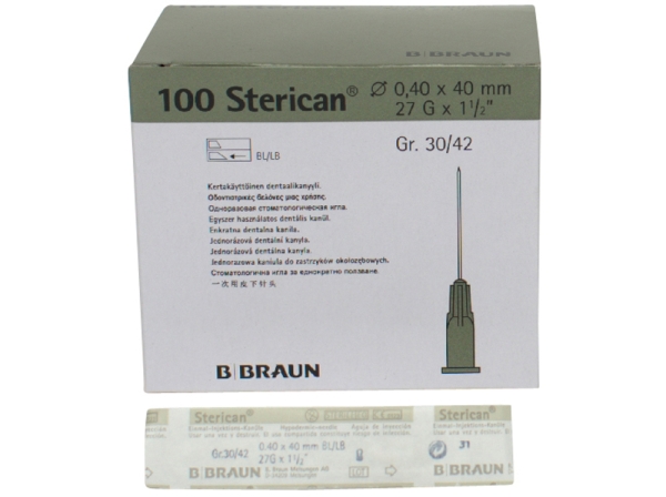 Sterican desechable 0,4x40 27G 30/42 100pcs.
