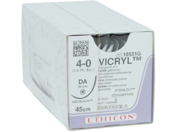 Vicryl violeta 4-0/1,5 DA Negro Dtz