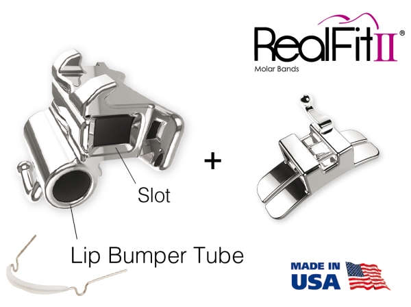 RealFit™ II snap - Kit introducción, MI, combinación doble incl. tubo para Lip Bumper + cajatín lingual (diente 46, 36) MBT* .018"